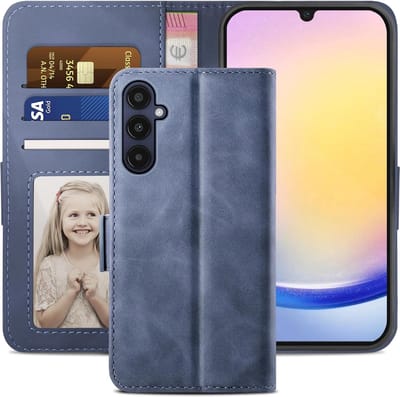 Geschikt voor Samsung Galaxy A25 5G - Klaphoes - Magneetsluiting met Kaartenvak - Book Case - Hemelsblauw