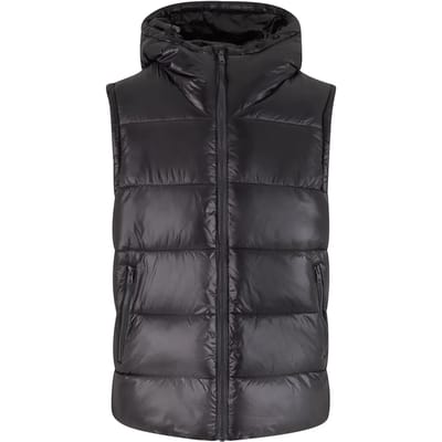 Urban Classics - Recycled Hooded Puffer Mouwloos jacket - L - Zwart