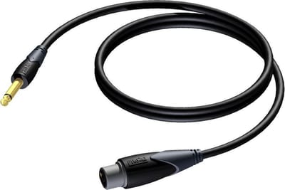 Procab CLA900 XLR (v) - 6,35mm Jack mono (m) audiokabel - 5 meter