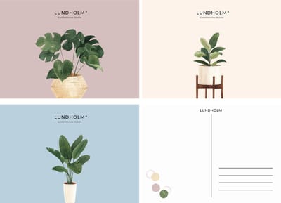 Lundholm wenskaarten kaarten set planten - set blanco 15 stuks - kaartjes om te versturen A6 formaat - kaartenset kaartjes blanco - verjaardagskaart volwassenen cadeau voor vriendin tip | Lundholm Tampere serie