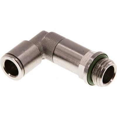 8mm x G1/4'' 90 graden L-verbinding Messing Insteekfitting Buitendraad Lange Huls FKM