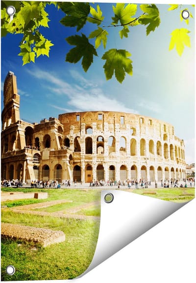 Gards Tuinposter Colosseum in Rome, Itali� - 40x50 cm - Tuindoek - Tuindecoratie - Wanddecoratie buiten - Tuinschilderij