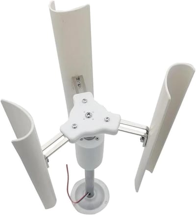 Mini windturbine - Verticale as - Energie opwekken - Lichtgewicht ontwerp - Compact formaat - Wit
