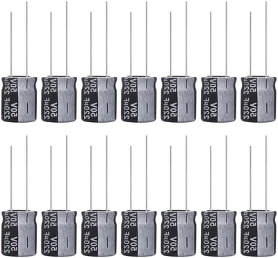 Elektrolytische Condensator - Capaciteit Component - Elektronica Projecten - Hoge Temperatuur - 220uF 50V 15 Stuks - Zwart