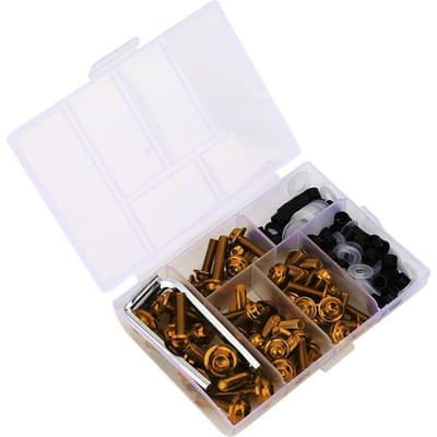 158 stuks Set Universele Kuipbouten Pakking Sleutelset Motoraccessoire goud