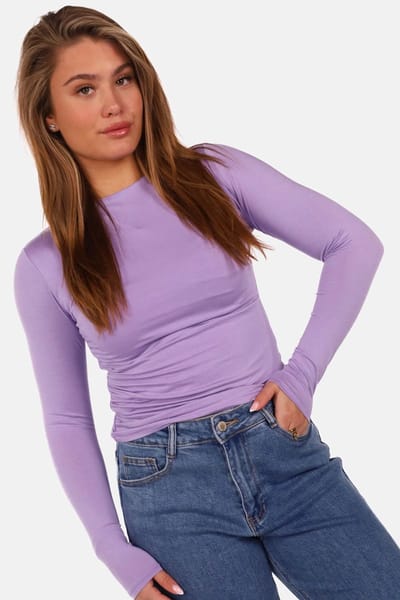 Getdrezzed Top - Maat: XS - Dubbel gevoerde top met plooidetail lila