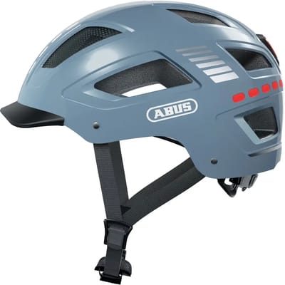 Fietshelm ABUS HYBAN 2.0 LED signal glacier L - 56-61 cm - blauw - Geschikt voor gebruik op elektrische fietsen - stadsfietsen - 455 g