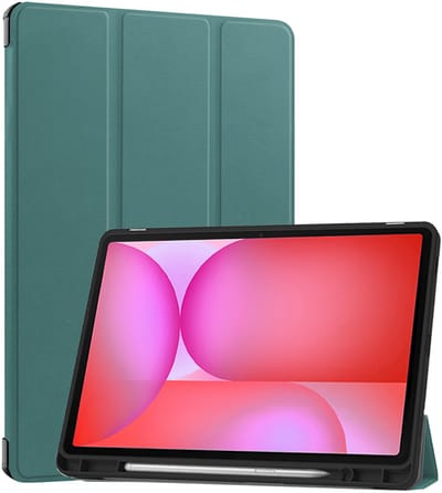 Hoes - Geschikt voor Samsung Galaxy Tab S10 Lite - Dun & Stevig - Trifold Bookcase - Hard Cover Case - Met Uitsparing Geschikt voor S Pen - Hardcover Book - Tablet Hoesje - Donkergroen
