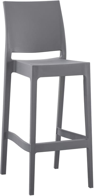 CLP Flamur Barkruk - Stapelbaar - Outdoor - Weer & UV bestendig - Lichtgewicht - 150 kg draagkracht - Kunststof - donkergrijs