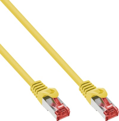 InLine® patchkabel, Cat.6A, S/FTP, TPE (LSZH), CCA, geel, 0,5m