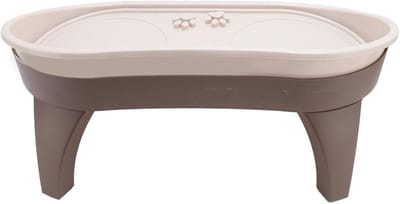 Verhoogde voerbak - Hondenbak standaard - Comfortabel eten - Nekbescherming - 58x26x11 cm - Zwart