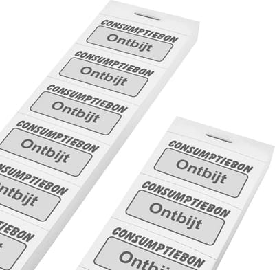 CombiCraft Consumptiebonnen ontbijt 10 per strip wit - per 1000 bonnen