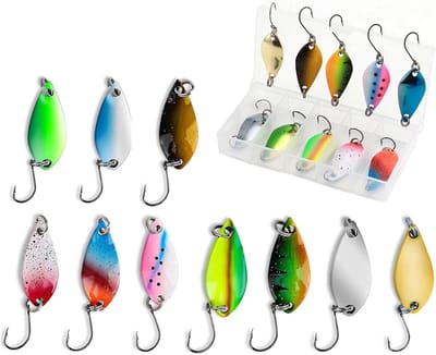 Set van 10 Spinner Spoons voor Vissen met Opbergdoos, Perfect voor Forel en Snoek, 2.5g/3.5g/5g