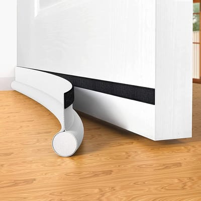 2-pack deurrubbers, zelfklevende tochtstrips, 94 cm, deurgreepblokkering, warmte- en koude-isolatie, deurveger, weerbestendig, geluidsisolerend, geschikt voor onder deuren,Wit