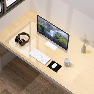 Bureauonderlegger - Tafelbeschermer - Bureau Beschermen - Afgeronde Hoeken - 60 x 40 cm - Transparant
