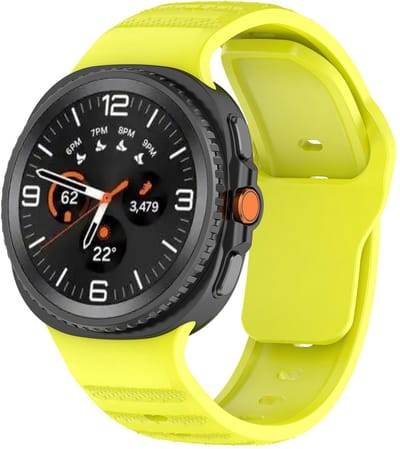 Siliconen bandje - geschikt voor Samsung Galaxy Watch 8 (40mm) / Galaxy Watch 8 (44mm) / Galaxy Watch 8 Classic - stipjes met druksluiting - geel