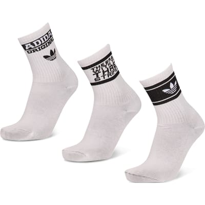 Adidas Mid Cut Crew 3 Pack Sokken Unisex - Wit - Maat 40-42