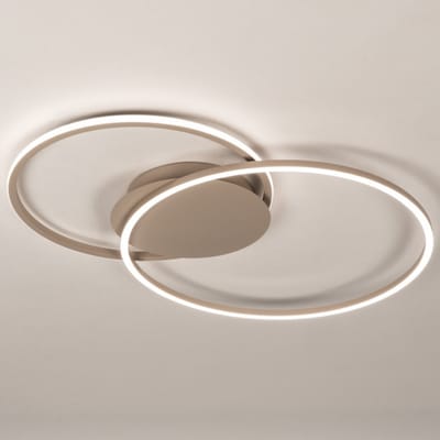 Lumidora Plafondlamp 75623 - Plafonniere - CUZCO - 2 Lichts - Ingebouwd LED - 36.0 Watt - 3600 Lumen - 2700 Kelvin - Taupe - Metaal - Met dimmer - Badkamerlamp