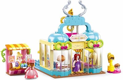 Sluban Kapsalon / Hair Salon bouwspeelgoed kinderen vanaf 6 jaar – Constructiespeelgoed modelbouw kapsalon set – bouwdoos met 315 bouwstenen en 3 minifiguren – M38-B0906