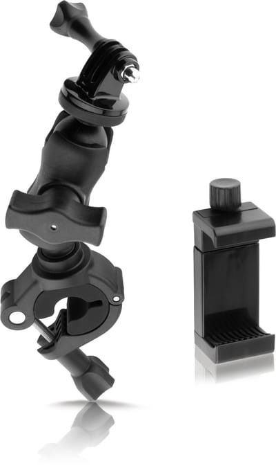 MOJOGEAR A01 Bicycle Mount voor smartphone en GoPro - Geschikt voor Fiets en Motor - Inclusief telefoonhouder - Verstelbaar - Zwart