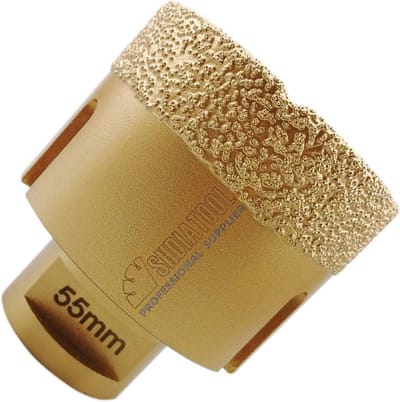 Diamant Boor Bit - Droge Boor Tegelboor - Materiaal Boren - Vacuüm Gecoat - 55mm - Goud