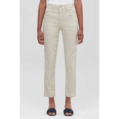 Closed Women Pedal Pusher Pants Grain Beige Größe: 36 | Straight Jeans Outlet | Damen | Braun