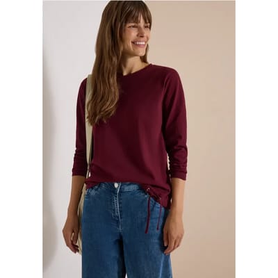 Longsleeve met ronde hals en tunnelkoord