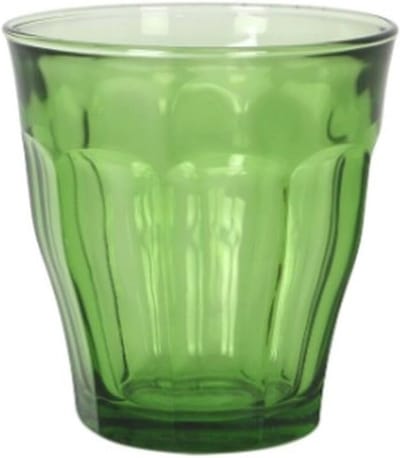 Set van 6 Jungle Groen 250ml Picardie Glazen - Tuimelaars voor Water, Wijn, Whisky, Gin en Cocktails - Duurzaam Glaswerk