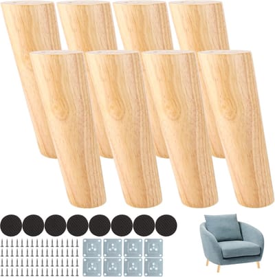 La'Moussawi ® Stijlvolle Set van 8 Massief Houten Meubelpoten voor Diverse Meubelstukken