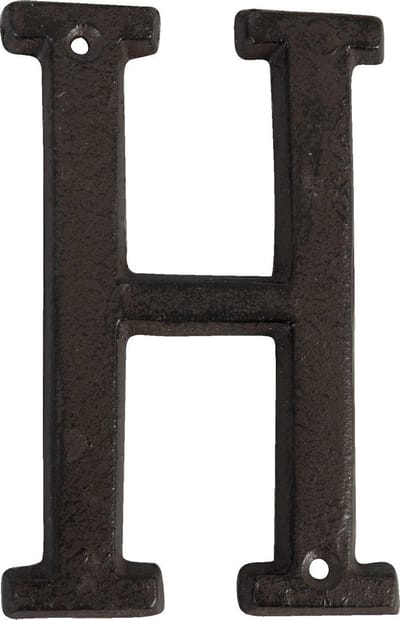Clayre & Eef IJzeren Letter H 13 cm Bruin IJzer