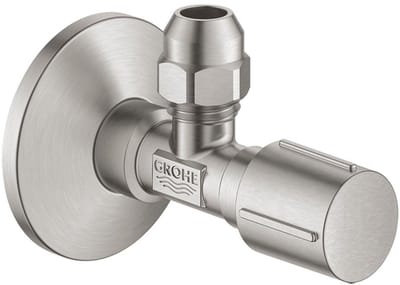 Grohe Hoekstopkraan - knel - 1/2x3/8 inch - met metalen greep - Supersteel (RVS)