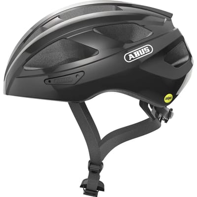 Fietshelm ABUS MACATOR MIPS shiny black M - 52-58 cm - zwart - Geschikt voor gebruik op elektrische fietsen - stadsfietsen - 290 g