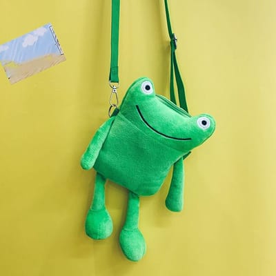 Schattige Kikker Pluche Crossbody Tas Dames Schoudertas Portemonnees Messenger Tas Grappige Cartoon Pluche Tas Telefoon Tas yellow
