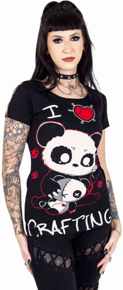 Cupcake Cult - I Love Crafting Dames Tshirt - S - Zwart