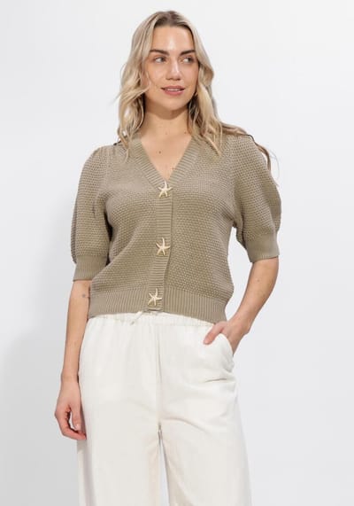 Notre-V Nv-hidy Truien & vesten Dames - Sweater - Hoodie - Vest- Khaki - Maat XXL