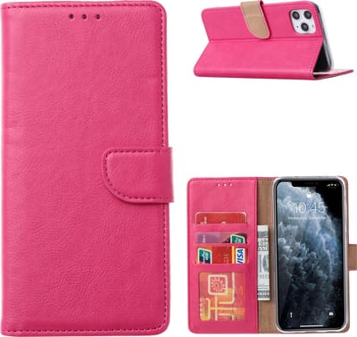 Hoesje Geschikt voor iPhone 13 Pro hoesje bookcase Pink