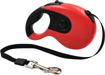 Intrekbare Hond Lijn - Automatische Riem - Comfortabel Wandelen - Licht en Duurzaam - 5m - Rood