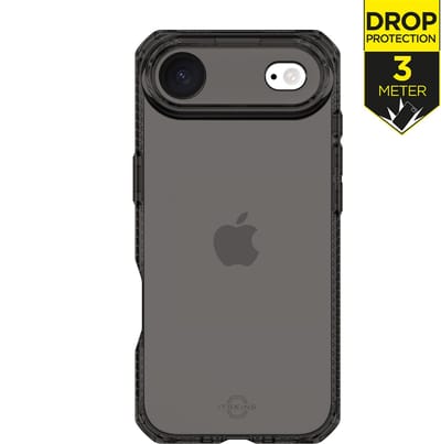 ITSKINS Hoesje geschikt voor Apple iPhone Air Telefoonhoesje Flexibel TPU | ITSKINS Level 2 SpectrumClear R Backcover Shockproof | Schokbestendig iPhone Air Telefoonhoesje | Anti Shock Proof - Smoke | Zwart