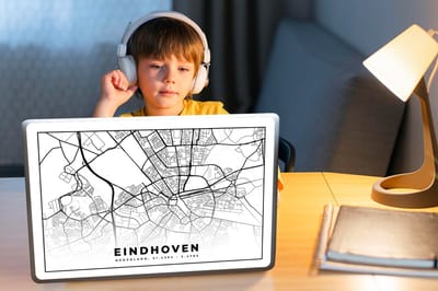 Laptop sticker - 15.6 inch - Kaart - Nederland - Eindhoven - 36x27,5cm - Laptopstickers - Laptop skin - Cover