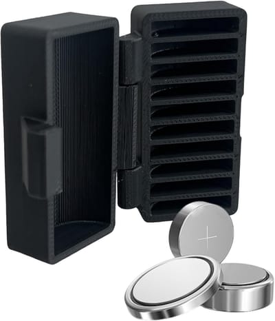 Knopcel Batterijhouder - Opbergkoffer Batterijen - Thuisgebruik Opslag - Doorzichtig Deksel - 10 Batterijen - Transparant