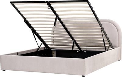 QUILLIEN - Bed met opbergruimte - Taupe - 160 x 200 cm - Polyester