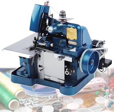 Overlockmachine - Naaimachine steken - Dikke stoffen naaien - Drie-draads systeem - 3.0-5.0 mm breedte - Blauw
