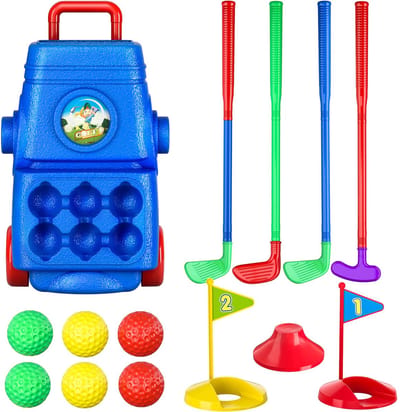 Unyqoos® Complete Golfspeelset voor Peuters met Mobiele Koffer en Accessoires