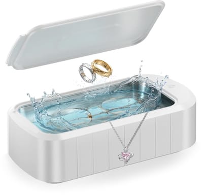 Ultrasoon reiniger - Sieraden reiniger - Voorwerpen reinigen - Hoge frequentie 48 kHz - 600 ml tank - Zilverkleurig