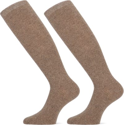 Teckel Unisex Kniekousen Wol Camel 36-42 2 paar