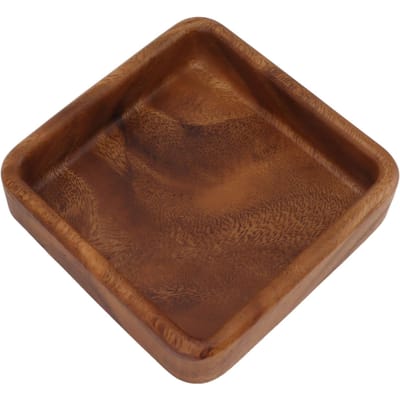 Walnoot Fruitbord Gladde Textuur Elegant Houten Serveerblad voor Snack Fruit Noot Keukengerei Vierkant 15x15cm brown