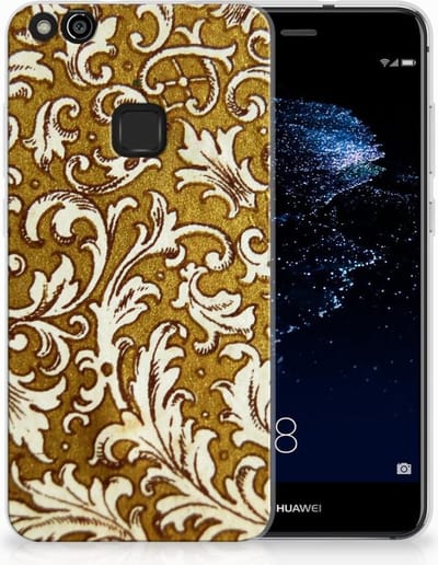 Back Cover voor Siliconen Hoesje Huawei P10 Lite Barok Goud