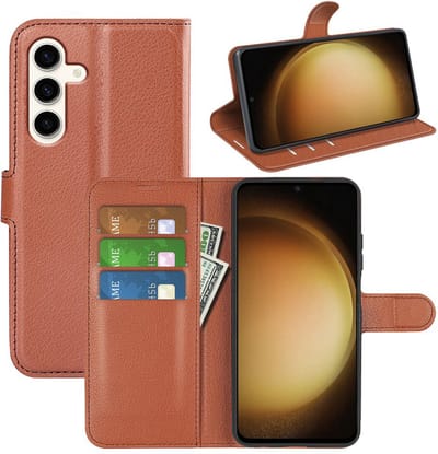 MobyDefend Hoesje - Geschikt voor Samsung Galaxy S24 Plus (S24+) - Kunstleren Wallet Book Case (Sluiting Voorkant) - Bruin