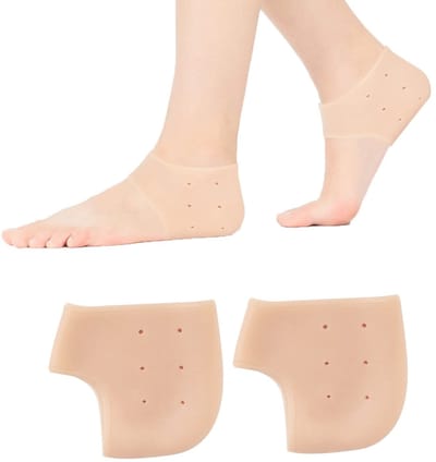 Allecto - Silicone Hielbeschermers - Ademend - Verlicht Pijn - Beige - Hielbescherming - Voor Droge Voeten - 2 Paar