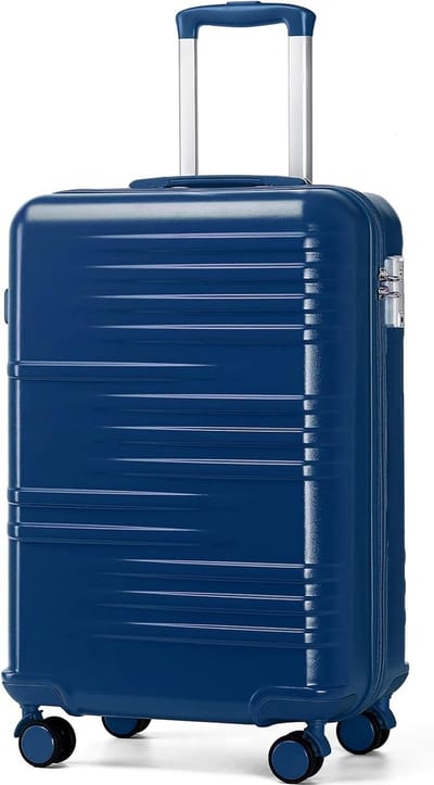 Reiskoffer 34L - met TSA-slot & 360° Wielen - Koffer - 54 x 36,5 x 21,5 cm - 2.4 KG - Handbagage - Verstelbare Handgreep - Vakantie - Blauw